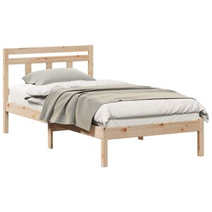 vidaXL Estructura de cama Marr&oacute;n 80 x 200 cm Madera de pino macizo