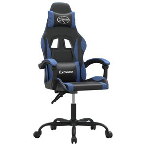 vidaXL Silla gaming cuero sint&eacute;tico negro y azul