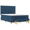 vidaXL Cama tipo Box Spring con colch&oacute;n Azul 140 x 190 cm tela