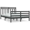 vidaXL Estructura de cama madera maciza gris doble 135x190 cm