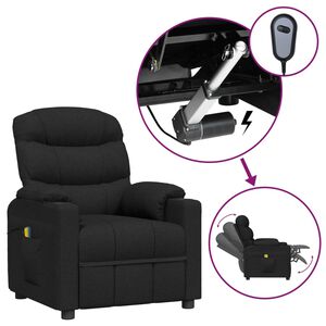 vidaXL Sill&oacute;n de masaje el&eacute;ctrico tela negro