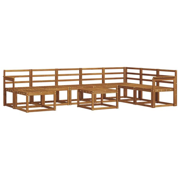 vidaXL Conjunto de sof&aacute;s de exterior 9 pcs Natural