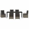 vidaXL Conjunto de Comedor de Jard&iacute;n 7 pcs Gris rat&aacute;n sint&eacute;tico
