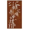 vidaXL Adorno de pared de jard&iacute;n acero corten dise&ntilde;o bamb&uacute; 105x55 cm