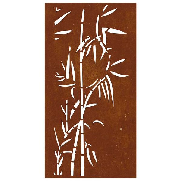 vidaXL Adorno de pared de jard&iacute;n acero corten dise&ntilde;o bamb&uacute; 105x55 cm