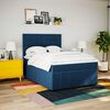 vidaXL Cama box spring con colch&oacute;n tela azul 140x190 cm