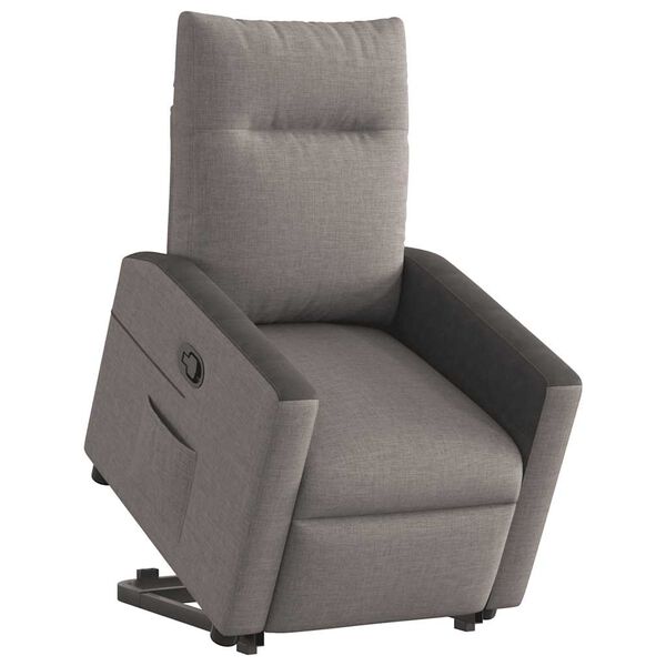 vidaXL Sill&oacute;n reclinable elevable tela gris taupe