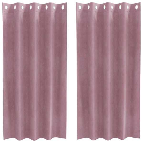 vidaXL Cortinas opacas 2 pcs Rosa Oscuro 140 x 175 cm Terciopelo