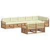 vidaXL Conjunto de sof&aacute;s de exterior 8 uds. Natural y Crema