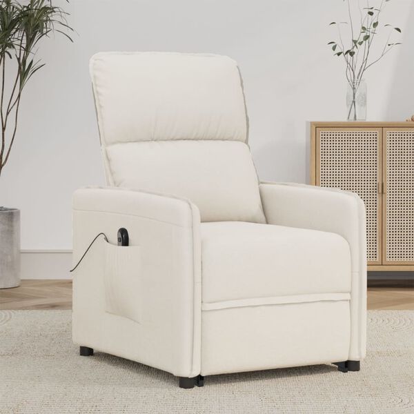 vidaXL Sill&oacute;n elevable de tela de microfibra beige
