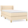 vidaXL Cama box spring con colch&oacute;n tela color crema 100x200 cm