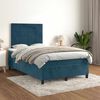 vidaXL Cama box spring con colch&oacute;n terciopelo azul oscuro 120x190 cm