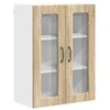 vidaXL Armario de vidrio para pared PORTO Roble Sonoma 60 x 31 x 80 cm