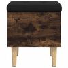 vidaXL Banco con almacenaje madera ingeniería roble ahumado 42x42x46cm