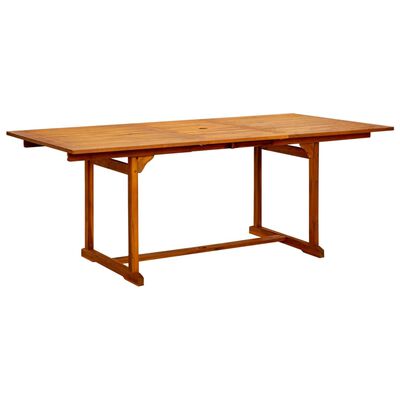 vidaXL Mesa de comedor jardín madera maciza acacia (150-200)x100x75cm