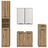 vidaXL Juego de muebles de ba&ntilde;o con caj&oacute;n 4 pcs Roble artesanal