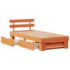 vidaXL Estructura de cama con cabecera Marr&oacute;n cera 80 x 200 cm