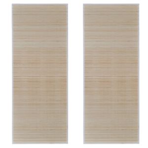 vidaXL Alfombras rectangulares de bamb&uacute; natural 2 unidades 120x180 cm