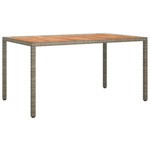 vidaXL Mesa de Jard&iacute;n Gris 150 x 90 x 75 cm rat&aacute;n sint&eacute;tico