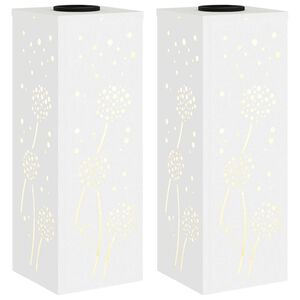 vidaXL Luz de camino LED solar 2 uds. Blanco C&aacute;lido 18 x 18 x 50 cm