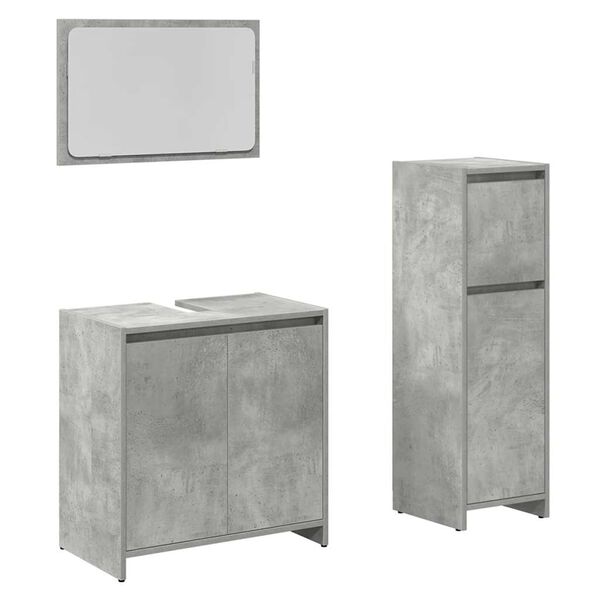 vidaXL Set muebles de ba&ntilde;o 2 piezas madera contrachapada gris hormig&oacute;n