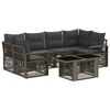 vidaXL Conjunto de sof&aacute;s de jard&iacute;n 7 uds. Gris y Gris Oscuro
