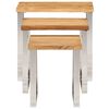 vidaXL Set de 3 mesas apilables con borde natural madera maciza acacia