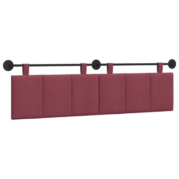 vidaXL Cabecera Colgante Rayado Rojo vino 190 x 55 x 5 cm tela