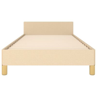 vidaXL Estructura de cama con cabecero de tela color crema 90x190 cm