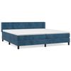 vidaXL Cama box spring con colch&oacute;n terciopelo azul oscuro 200x200 cm