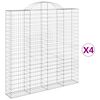 vidaXL Cestas de gaviones 4 uds forma de arco hierro 200x30x200/220 cm