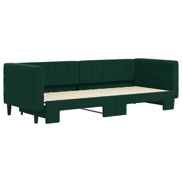 vidaXL Sof&aacute; cama nido terciopelo verde oscuro 80x200 cm