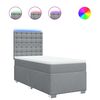 vidaXL Cama box spring con colch&oacute;n tela gris claro 90x200 cm