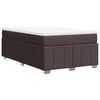 vidaXL Cama box spring con colch&oacute;n tela marr&oacute;n oscuro 120x190 cm