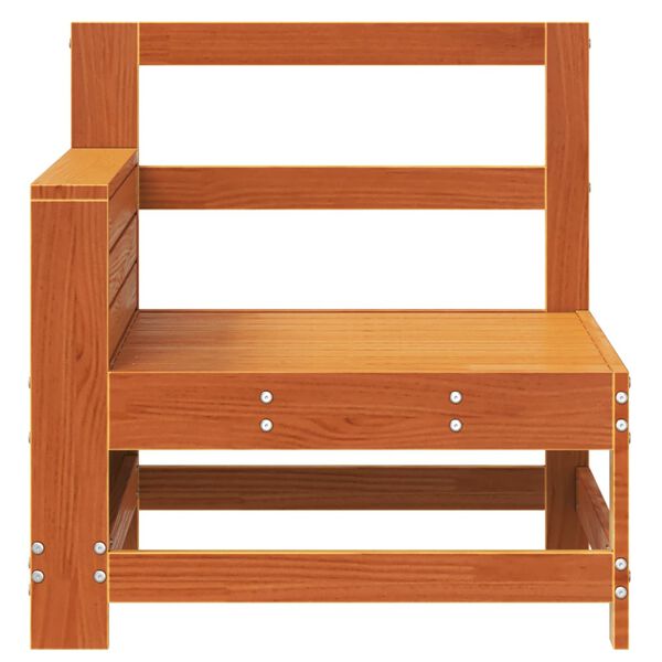 vidaXL Sof&aacute; de jard&iacute;n con reposabrazos madera pino marr&oacute;n 69x62x70,5cm