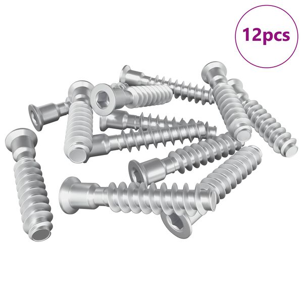 vidaXL Tornillo de cabeza cap 12 pcs Plateado M7 x 40 mm Acero