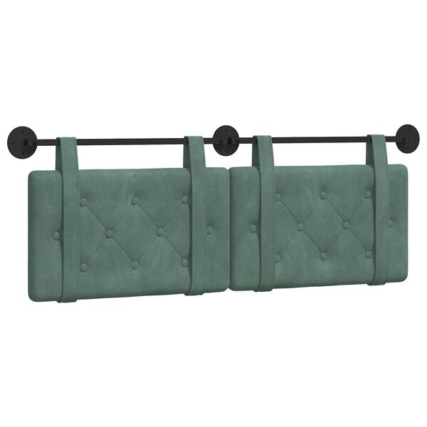 vidaXL Cabecera Colgante Verde Mar 130 x 55 x 5 cm Terciopelo