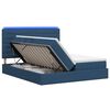 vidaXL Cama de almacenamiento LED con colch&oacute;n Azul 180 x 200 cm Tela