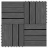 vidaXL Tile de Decking Dise&ntilde;o 3D 11 pcs Negro 30 x 30 cm WPC