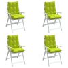 vidaXL Cojines para silla respaldo bajo 4 uds tela Oxford verde brillo