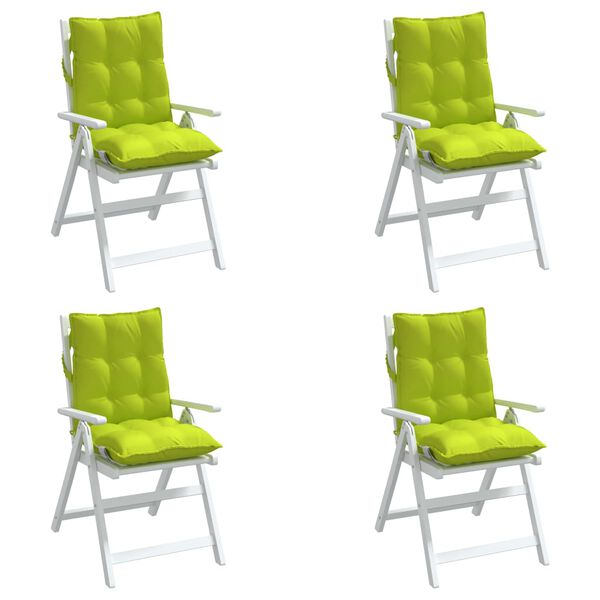 vidaXL Cojines para silla respaldo bajo 4 uds tela Oxford verde brillo
