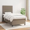 vidaXL Cama box spring con colch&oacute;n tela gris taupe 100x200 cm