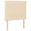 vidaXL Cama box spring con colch&oacute;n y luces LED tela crema 120x190 cm