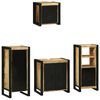 vidaXL Juego de muebles de baño con cajón 4 pcs Madera de mango maciza