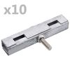 vidaXL Conector de enrejados en U para jard&iacute;n 10 sets plateado