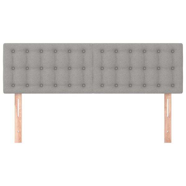 vidaXL Cabeceros 2 unidades tela gris claro 72x5x78/88 cm