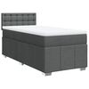 vidaXL Cama box spring con colch&oacute;n tela gris oscuro 90x190 cm