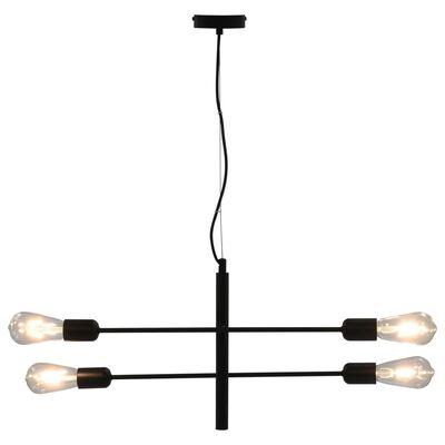 vidaXL Lámparas de techo con bombillas de filamento 2 W negro E27