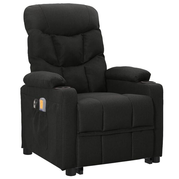 vidaXL Sillón de masaje elevable tela negro