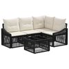 vidaXL Conjunto de sof&aacute;s de jard&iacute;n 5 pcs Negro rat&aacute;n sint&eacute;tico